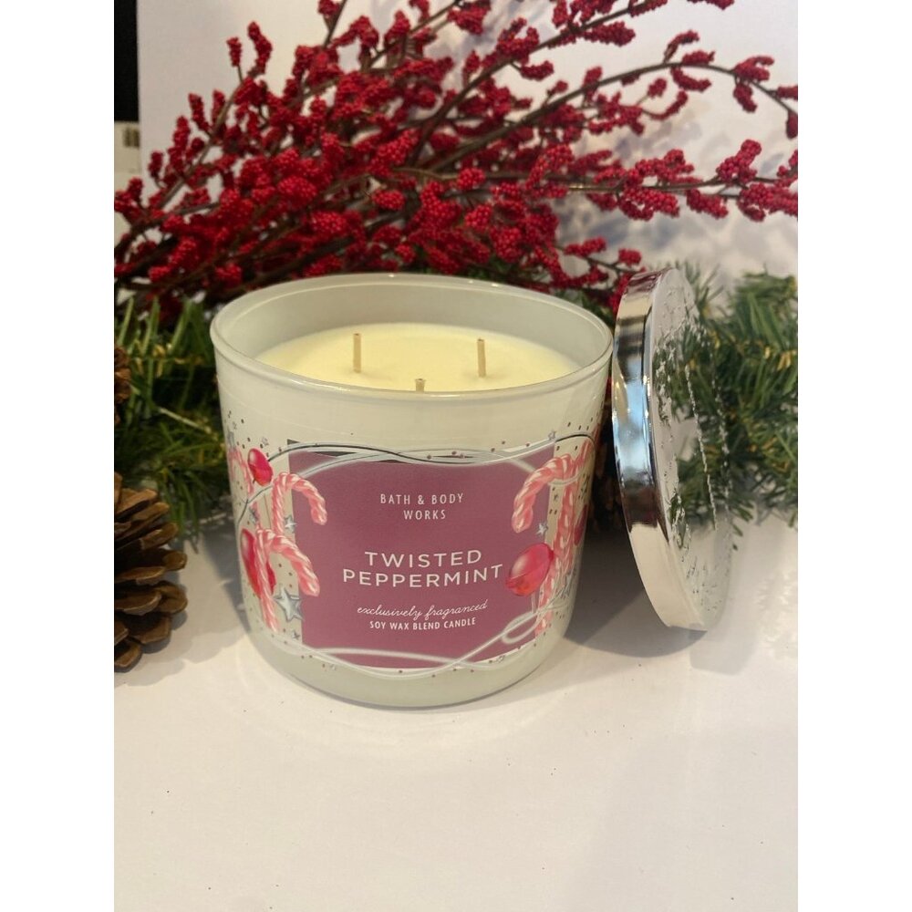 Bath & Body Works “Twisted Peppermint” New 3 Wick Candle